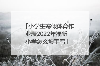 小学生寒假体育作业表2022年福新小学怎么填手写