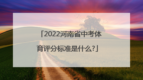 2022河南省中考体育评分标准是什么?