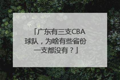 广东有三支CBA球队，为啥有些省份一支都没有？