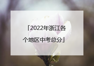 2022年浙江各个地区中考总分