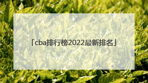cba排行榜2022最新排名
