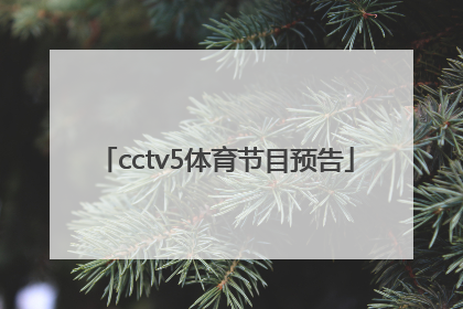 「cctv5体育节目预告」cctv体育频道